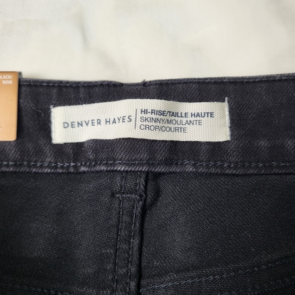Denver Hayes High Rise Skinny Crop Jeans. Black Size 10 - Picture 10 of 13